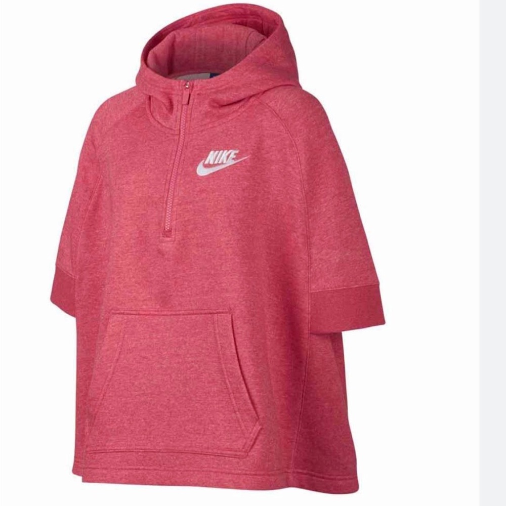 Nike Pink Pullover Half Zip Hooded Poncho - Picture 1 of 9